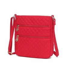 Load image into Gallery viewer, MKF Collection Quilted Solid Crossbody for Women, Cotton Top-Handle Ladies Fashion Daily Crossover Handbag Purse Red By Mia K, LaineySolidRed_1