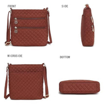 Load image into Gallery viewer, MKF Collection Quilted Solid Crossbody for Women, Cotton Top-Handle Ladies Fashion Daily Crossover Handbag Purse Red By Mia K, LaineySolidRed_573