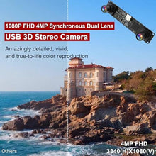 Load image into Gallery viewer, MMlove USB Stereo Camera Synchronous Dual Lens 1080P 60FPS Camera Module 4MP 3D Webcam 117 Wide Angle View Lightburn Webcam USB2.0 Plug & Play for VR Face Recognition Streaming,PC/Laptop/Raspberry Pi, Black_6152