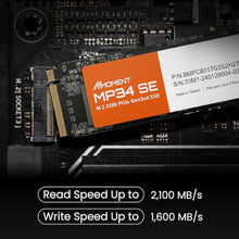 Load image into Gallery viewer, MMOMENT MP34 SE 1TB PCIe Gen3 NVMe M.2 2280 Internal Solid State Drive, Gen3.0X4 Read Speed Up to 2100MB/s for Latop and PC, GenMPSE_4844