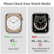 Load image into Gallery viewer, MOFREE Transparent Case with Rubber Band Compatible with Apple Watch Band 45mm, Rugged Band for Apple Watch Series 9 45mm Band Men, Shockproof Clear Protective Bumper Cover with Rubber Strap for_1263