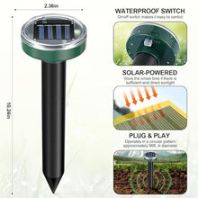 Load image into Gallery viewer, Mole Repellent Solar Powered 10 Pack Snake Repellent Ultrasonic, Groundhog Repeller,Gopher Repeller Sonic Mole Deterrent Spikes, Snake Gopher Mole Vole Repellent Outdoor for Lawn Garden & Yard, Green_375