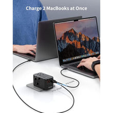 Load image into Gallery viewer, MOMAX 100W Universal Travel Adapter, 5-in-1 GaN International Power Adapter for Laptop, Phone, 2 USB-C PD & 2 USB-A QC Wall Charger, European Travel Plug Adapter for UK/US/AUS/JP, Travel Essentials_826