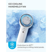 Load image into Gallery viewer, MOMAX Portable Handheld Fan, Speed(1-100) Adjustable Mini Fan, 3000mAh Battery Rechargeable Personal Fan, Digital Display, Gifts for Women Men Travel, Camping, Outdoor, White_2431