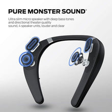 Load image into Gallery viewer, Monster Boomerang Neckband Bluetooth Speaker - Wireless Wearable Speaker with 12H Playtime, IPX7 Waterproof, True 3D Stereo Sound for Home, Sport, Outdoor - Black, Silver_394