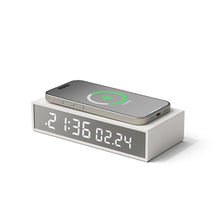 Load image into Gallery viewer, mooas 15W Slim Edge Mirror Wireless Charging Clock (White), Max.15W Fast Wireless Charging, 12/24H time Mode, Alarm & Snooze, Adjustable Brightness Night Mode, Small Digital Alarm Clock Mirror Clock_1