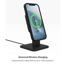 Load image into Gallery viewer, Mophie - 15W Wireless Charging Stand Compatible with snap and MagSafe for Smartphones, iPhone, Google Pixel, Samsung Galaxy, Qi-Enabled Devices, Black_2352