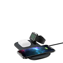 Load image into Gallery viewer, mophie 3-in-1 Wireless Charging Pad - 7.5W Qi-Certified for Fast Charging, Compatible with iPhone 11, 12, 11/12 Pro/Pro Max, XS Max, XS, XR, X, iPhone 8| 8 Plus, AirPods & Apple Watch (Black), FabricBlack_2139