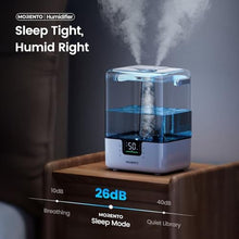 Load image into Gallery viewer, MORENTO Smart Humidifiers for Bedroom Large Room Home, 6L Cool Mist Top Fill Humidifier with Essential Oil Diffuser, Smart App & Voice Control, for Nursery & Plants, White, 1 Pack + 7 Color NightLight_410