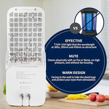 Load image into Gallery viewer, Mosalogic Fruit Fly Traps for House Use Gnat Trap Flying Insect Trapper Plug-in Mosquito Killer Indoor Gnat Moth Catcher Fly Tapper with Night Light UV Attractant Catcher for Home Office White-1PACK_8268