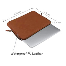 Load image into Gallery viewer, MOSISO Laptop Sleeve Compatible 13-13.3 Inch 2010-2019 MacBook Air/Pro Retina/MacBook Pro USB-C/Surface Book/Surface Laptop, PU Leather Super Padded Bag Waterproof Protective Case, Black_8694