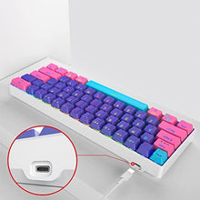Load image into Gallery viewer, Mosptnspg Protable 60% Percent Gaming Keyboard Mechanical, Mini Compact RGB Backlit 61 Keys Wired Office Keyboard with red Switch for Mac/Win (Purple/red Switch), purpleredSwitch_6984