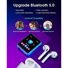 Load image into Gallery viewer, MP3 Player with Bluetooth 5.0 Portable HiFi Lossless Sound MP3 Music Player and FM Radio Recorder E-Book 2.4 inch Screen Maximum Support 128GBBlue_2566