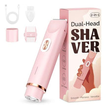 Load image into Gallery viewer, Mpotmiy 2-in-1 Electric Shaver for Women, Dual-Head Bikini Trimmer, Gift, Pink_1