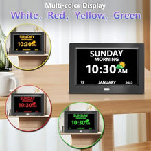 Load image into Gallery viewer, MRCHYDZ 10 Inch Clock with Day and Date for Elderly Large Display Digital Clocks 12 Alarm 3 Display Modes Large Font Alzheimer's Clock Alarm Clocks for Seniors Auto DST 10in Black, inBlack_2836