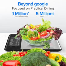 Load image into Gallery viewer, MrOwner Smart Food Kitchen Scale with Nutritional Calculator, Free App with 19 Nutrients Tracking, Calorie, Marco, Digital Weight Grams and Ounces for Weight Loss, Premium Stainless Steel, 22lb, Silver_2114