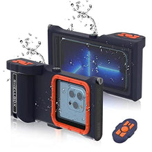 Load image into Gallery viewer, MRUOZRUI Bluetooth Connection 3rd Gen Diving Waterproof Case, Professional 15m/50ft Underwater Photo & Video for Snorkeling, Scuba Dive Waterproof Phone Cover for iPhone/Samsung/Universal, BlueOrange_1