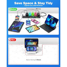 Load image into Gallery viewer, MSTJRY Charging Station for Multiple Devices : 6 Port USB Charger Stations - Family Multi-Device Organizer Charging Dock - Designed for iPhone iPad Android Cell Phone Tablet and Electronic, White_409