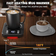 Load image into Gallery viewer, Mug Warmer - Coffee Cup Warmer for Desk with Auto Shut Off, Timer, 10 Temperature Settings, Coffee Warmer Plate, Ideal Office & Home Gift (Black)_2097