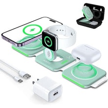 Load image into Gallery viewer, MURPISO 3 in 1 Charging Station for Apple,Magnetic Foldable Charger for Travel, GREEN_1
