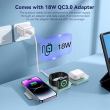 Load image into Gallery viewer, MURPISO 3 in 1 Charging Station for Apple,Magnetic Foldable Charger for Travel, GREEN_2047