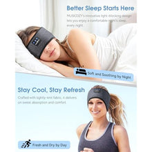 Load image into Gallery viewer, MUSICOZY Sleep Headphones Bluetooth 5.4 Headband Headphones, Wireless Earphones Music Sleep Earbuds for Side Sleepers Sleeping Eye Mask for Women Men Workout Running Cool Unique Gifts, Black_2111