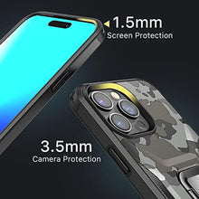 Load image into Gallery viewer, MYBAT Pro Stealth Series Phone Case for iPhone 14 Max with Stand 6.7'',Support Magnetic Car Mount, Heavy Duty Military Grade Drop Protective Rugged Bumper Armor Covers(Black Camo) (RIP14PMCSSTSM001), BlackCamo_1768