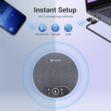 Load image into Gallery viewer, N newline Conference Speaker and Microphone, 4 AI Mics 360 Voice Pickup, Plug & Play, Bluetooth Speakerphone w/dongle, Wireless Daisy Chaining, Noise Reduction, for Meeting, Home Office, NewPie 91_2009
