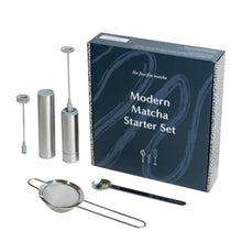 Load image into Gallery viewer, Naoki Matcha Modern Matcha Starter Set - Electric Matcha Whisk and Milk Frother with Single and Double Frother Head, Stainless Steel Spoon, Stainless Steel Sifter, Various_1