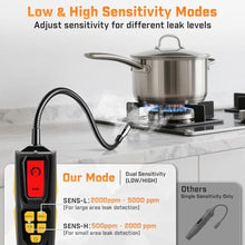 Load image into Gallery viewer, Natural Gas Leak Detector, Propane Leak Detector with 11-Inch Gooseneck, Black_877