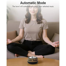 Load image into Gallery viewer, NDLT Portable Electronic Tibetan Singing Bowl, 8 Chakra Modes with 8 Chakra Cycle Play Mode, Auto/Manual Mode, Vibration & Built-in Timer, USB-C Rechargeable Meditation Device, BlackGold_663