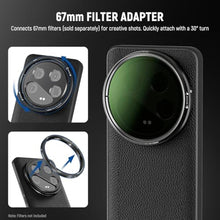 Load image into Gallery viewer, NEEWER 14 Ultra Case, Protective Heavy Duty Case with Wireless Charging, 17mm Lens Mounts & 67mm Filter Adapter, TPU + PC Faux Leather, Compatible with Xiaomi 14 Ultra, PA051 Black_3765