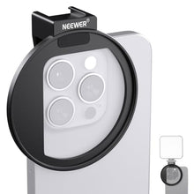 Load image into Gallery viewer, NEEWER 67mm Phone Filter Mount, Adjustable Threaded Lens Filter Clip with Cold Shoe Mount Compatible with iPhone 17 16 15 Pro Max Plus 14 13 Samsung Galaxy S25 Ultra S24, LA006_1