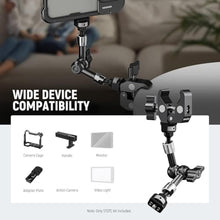 Load image into Gallery viewer, NEEWER 7" Articulating Magic Arm Clamp Mount with Super Clamp, Camera Monitor Mount with 1/4" 3/8" ARRI Locating Pins & Holes for DSLR Action Camera Video Light Compatible with SmallRig Cage, ST07C, Black_5309