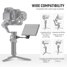Load image into Gallery viewer, NEEWER Adjustable Field Monitor Mount, 360 Rotating Camera Monitor Holder with 1/4 Inch Thread, Compatible with DJI RS4 Pro RS3 RS2 RSC2 ZHIYUN Crane 2S Crane 3 3S WEEBILL-S MOZA Gimbals, GA005, black_3094