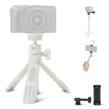 Load image into Gallery viewer, NEEWER Basics Mini Desk Selfie Stick Tripod Compatible with iPhone GoPro Insta360 DJI, Portable Small Camera Webcam Android Cell Phone Holder Ball Head Elevated Axis Video Recording Stand, TP43 White_1