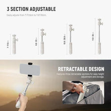 Load image into Gallery viewer, NEEWER Basics Mini Desk Selfie Stick Tripod Compatible with iPhone GoPro Insta360 DJI, Portable Small Camera Webcam Android Cell Phone Holder Ball Head Elevated Axis Video Recording Stand, TP43 White_1950