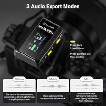 Load image into Gallery viewer, NEEWER CM28 PRO Wireless Lavalier Lapel Microphone System with Charging Case 48KHz 16 Bit Uncompressed Audio Noise Canceling 4GB Storage 9Hrs Recording Compatible with iPhone iPad Android Camera PC, Black_5306