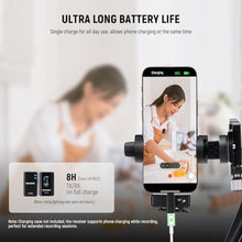 Load image into Gallery viewer, NEEWER CM28 Wireless Lavalier Microphone System, 1 Click Noise Canceling, 4GB Storage for 9Hrs of 48KHz 16 Bit Uncompressed Audio, Lapel Mic Compatible with iPhone/Android/PC/Camera/iPad, Black_5277