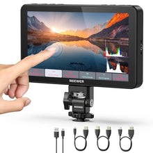 Load image into Gallery viewer, NEEWER F700 7" Camera Field Monitor, 2000nit HD 1920x1080 IPS Touch Screen with 3D LUT, 4K HDMI Loop in/Out with Peak Focus DSLR Video Assist HDR Waveform, Cold Shoe Mount, Battery Not Included, Black_1