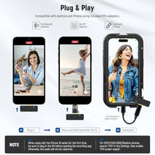 Load image into Gallery viewer, NEEWER KM15 Wireless Lavalier Microphone System Compatible with iPhone Android Phone PC Computer, Mini USB C Noise Cancelling Lapel Mic, 300m Range 48KHz/24Bit 9H Battery for Video Recording Streaming_5331