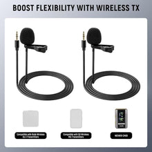 Load image into Gallery viewer, Neewer Lavalier Lapel Microphone (2 Pack), Omnidirectional Condenser Wired Clip On Lav Mic for Stage YouTube Live Streaming Compatible with Rode Wireless GO II 2 DJI Wireless Mic Transmitter, CM5_1448