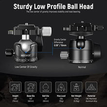 Load image into Gallery viewer, NEEWER Low Profile Camera Tripod Ball Head, 36mm Metal Panorama Ball Head Compatible with Arca 1/4 Quick Release Plate for Tripod Monopod Slider DSLR Camera Camcorder, Load Capacity: 33lb/15kg -GM36, Black_5277