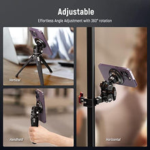 Load image into Gallery viewer, NEEWER Magnetic Phone Tripod Mount Adapter with 1/4" Holes Compatible with iPhone MagSafe Selfie Stick for 15 Pro Max 15 Plus 14 13 12 Pro Max Mini, Phone Holder for Ring Light Video Recording, PA010, Black_7787