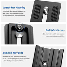 Load image into Gallery viewer, NEEWER Quick Release Plate with Clamp Adapter Set, 120mm QR Plate with Clamp, 3/8"&1/4" Screw, Bubble Level, 3/8 to 1/4 Screw Adapter, Compatible with Arca Swiss Tripod Monopod Ball Head, Black_8582