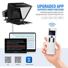 Load image into Gallery viewer, NEEWER Teleprompter X14 with RT-110 Remote & APP Control (Bluetooth Connection via NEEWER Teleprompter App), Portable No Assembly Compatible with iPad Android Tablet, Smartphone, DSLR Camera, black_351