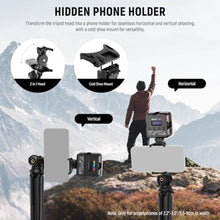 Load image into Gallery viewer, NEEWER Tripod for iPhone with Remote, Mini Flexible Phone Tripod Stand Vlog Selfie Stick with Phone Holder & Action Camera Adapter Compatible with iPhone GoPro Insta360 Samsung Digital Camera, TP35, Black_5264