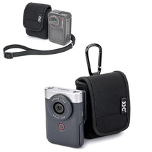 Load image into Gallery viewer, Neoprene Carrying Case for Canon PowerShot V10 Vlog Camera, Camera Case Belt Pouch Crossbody Bag with Strap & Carabiner for Osmo Action 5 Pro 4 3 with Cage & Osmo 360, Shockproof Camera Travel Storage, Black_1