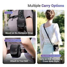 Load image into Gallery viewer, Neoprene Carrying Case for Canon PowerShot V10 Vlog Camera, Camera Case Belt Pouch Crossbody Bag with Strap & Carabiner for Osmo Action 5 Pro 4 3 with Cage & Osmo 360, Shockproof Camera Travel Storage, Black_8374