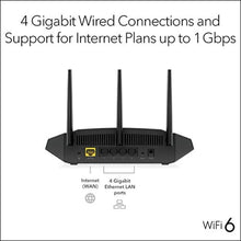 Load image into Gallery viewer, NETGEAR 4-Stream WiFi 6 Router (R6700AX) Security Features, AX1800 Wireless Speed (Up to 1.8 Gbps), Covers up to 1,500 sq. ft., 20 Devices, Black_2399